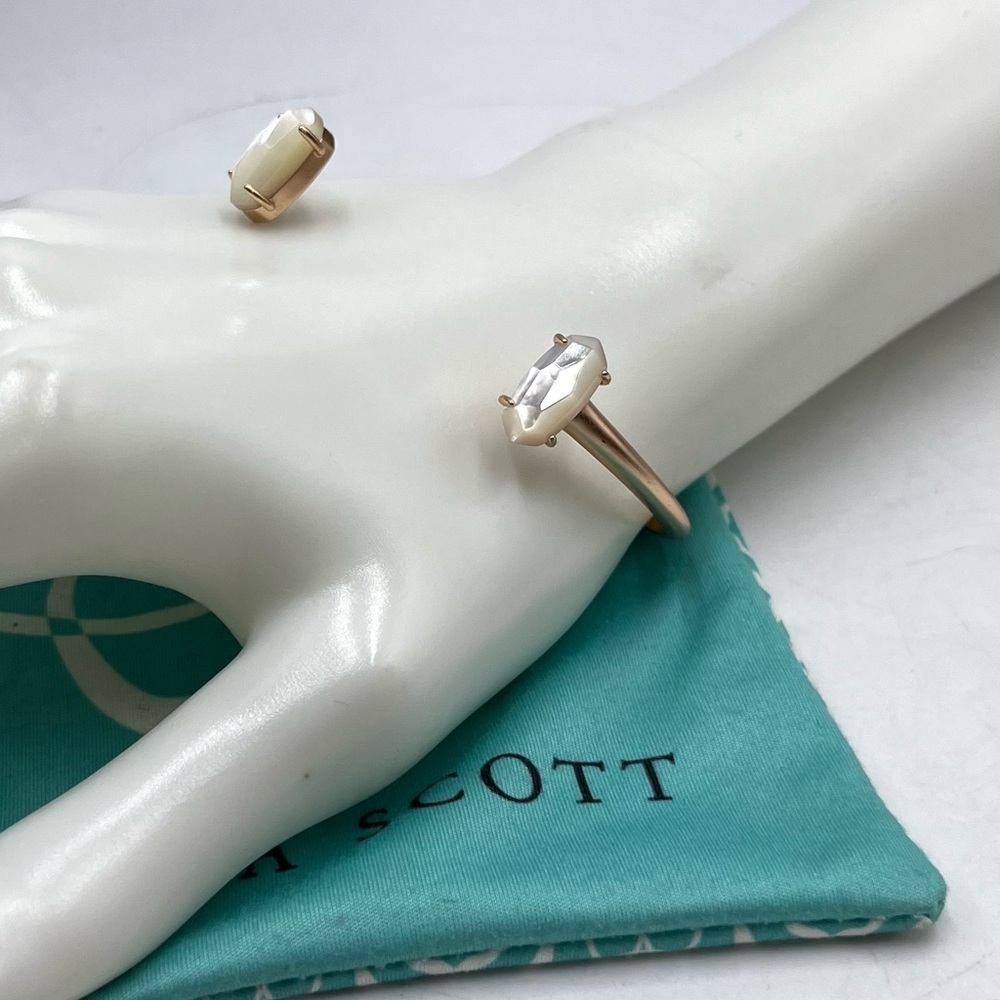 Kendra Scott Edie Rose Gold‎ Ivory Mother of Pearl Cuff Adjustable Bracelet